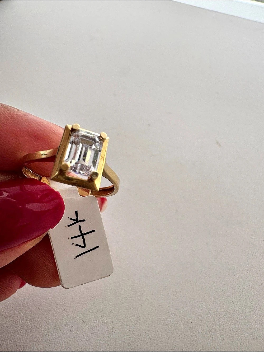 Rectangular cubic zirconia Ring in Gold 14k
